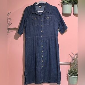 Large Blue Jean Dress by Cherokee long Jean skirt one piece Cherokee Jean Dress